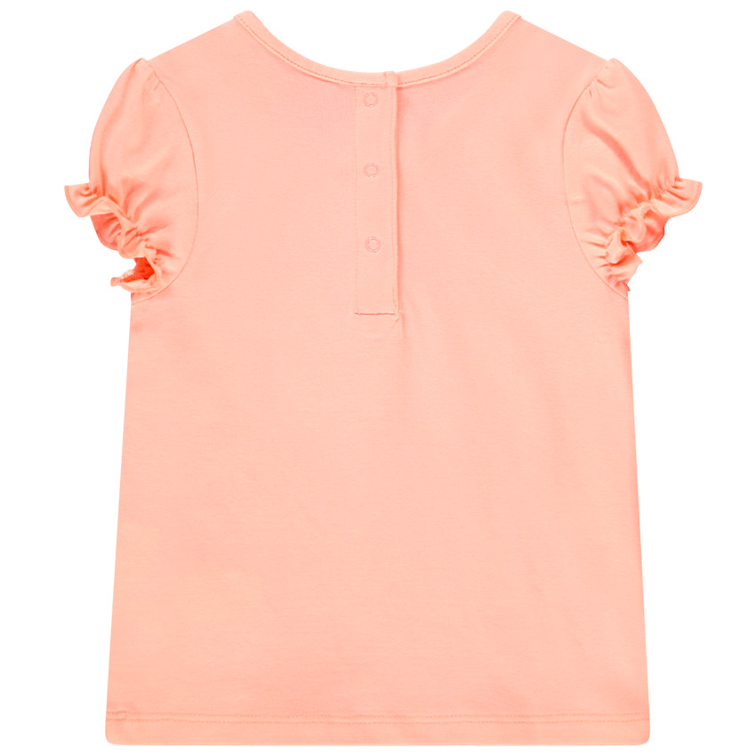 Katoenen T-shirt met korte pofmouwen voor babymeisjes 