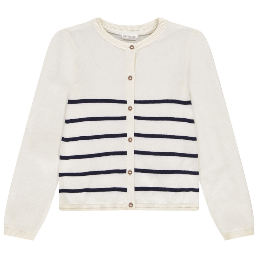Gilet en tricot rayé et lurex pour fille 