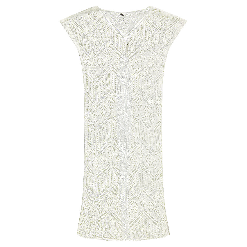 Junior - Gilet long manches courtes en crochet 