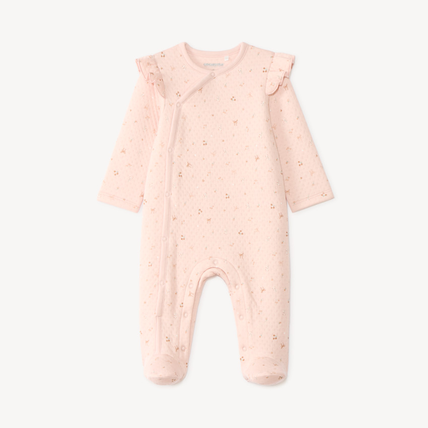 Donsbaby meisjes romper met drukknopen en fantasieprint 