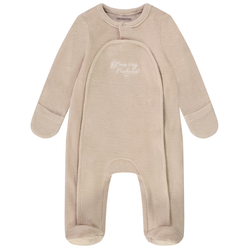 Dors-bien en velours avec broderie pour bébé 