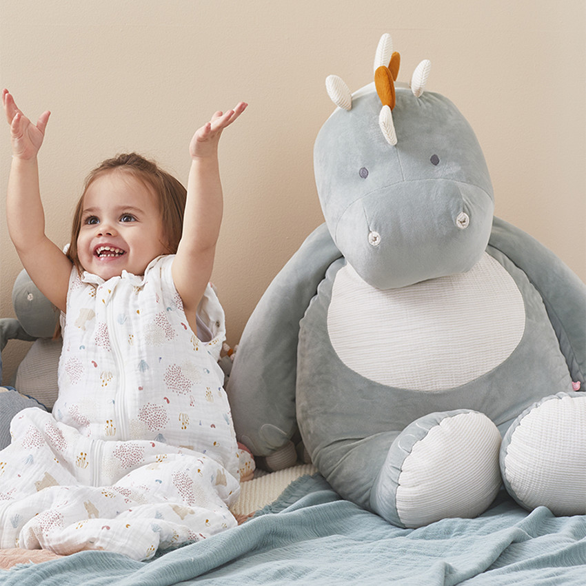 Peluche Stegi le dino 80 cm - Bleu 