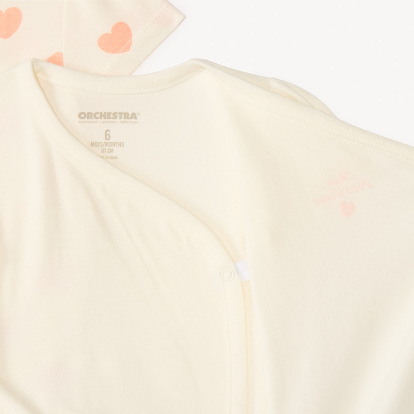 Set van 2 korte mouwen rompertjes met hartjesmotief voor babymeisjes 