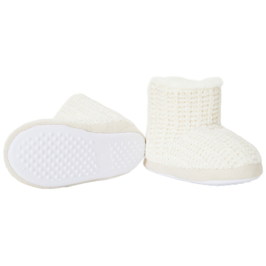 Chaussons bottes en tricot avec décos pailletée pour fille 