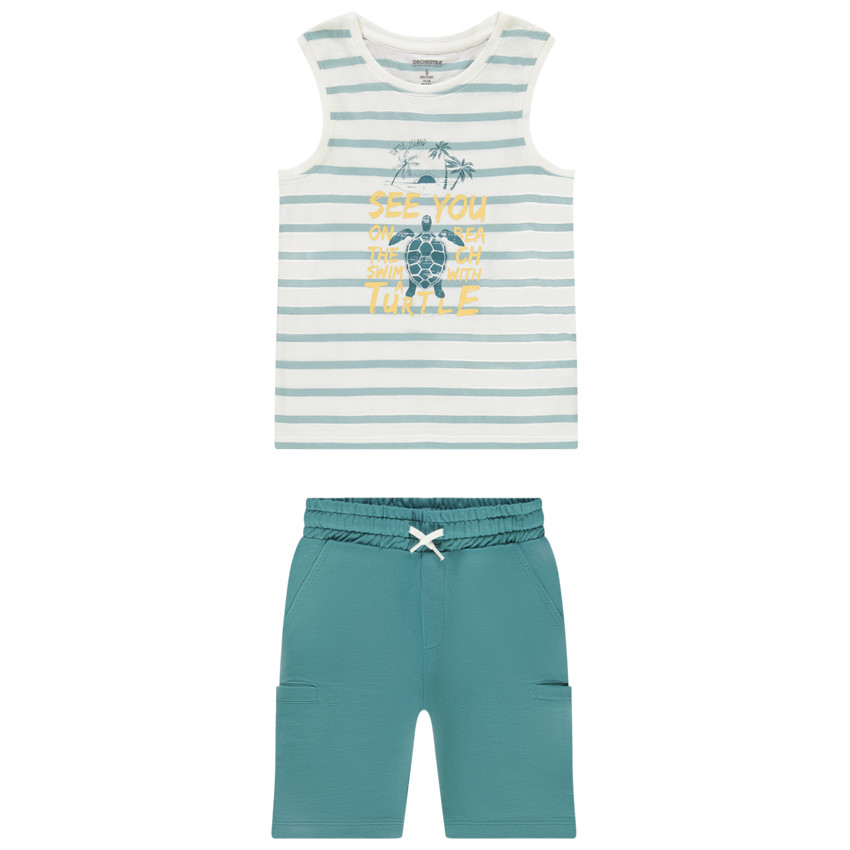 Ensemble 2 pièces avec débardeur rayé pour garçon 