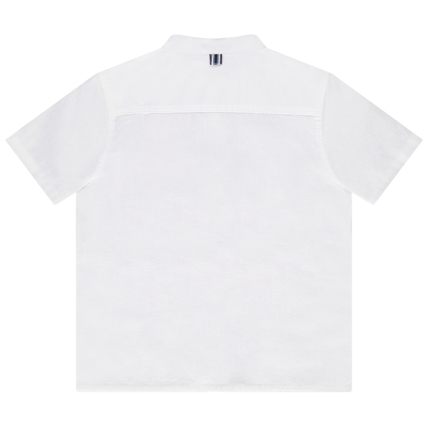 Korte mouwen effen hemd met mao-kraag voor jongens 