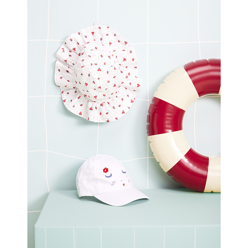 Charlotte en coton imprimé fleurs et pois pour bébé fille 