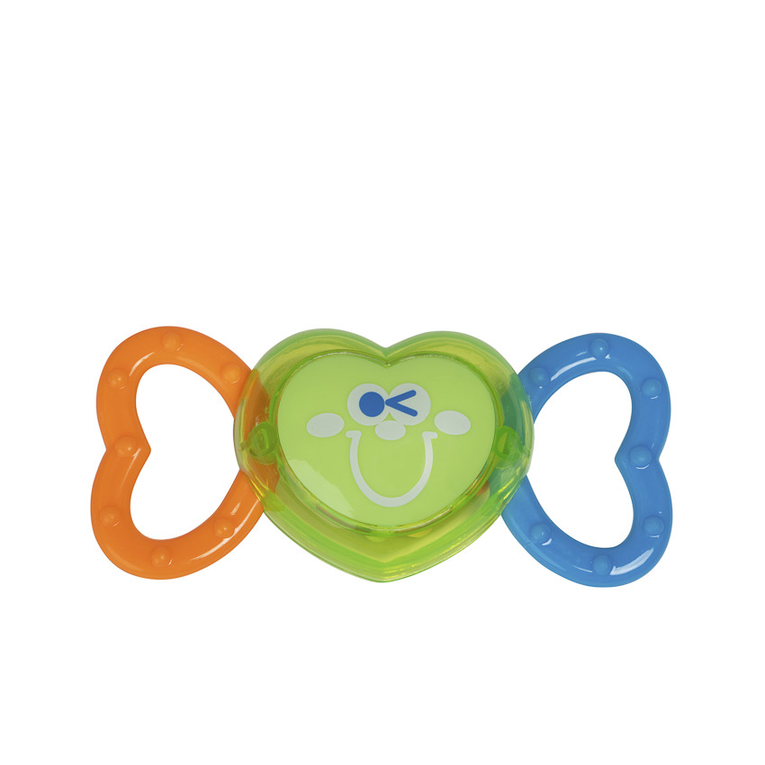 Hochet en forme de cœur tricolore 