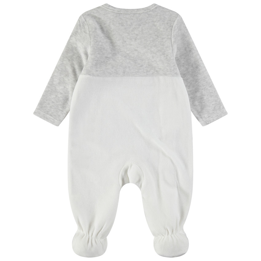 Dors-bien en velours bicolore avec détails printés et oreilles en relief 