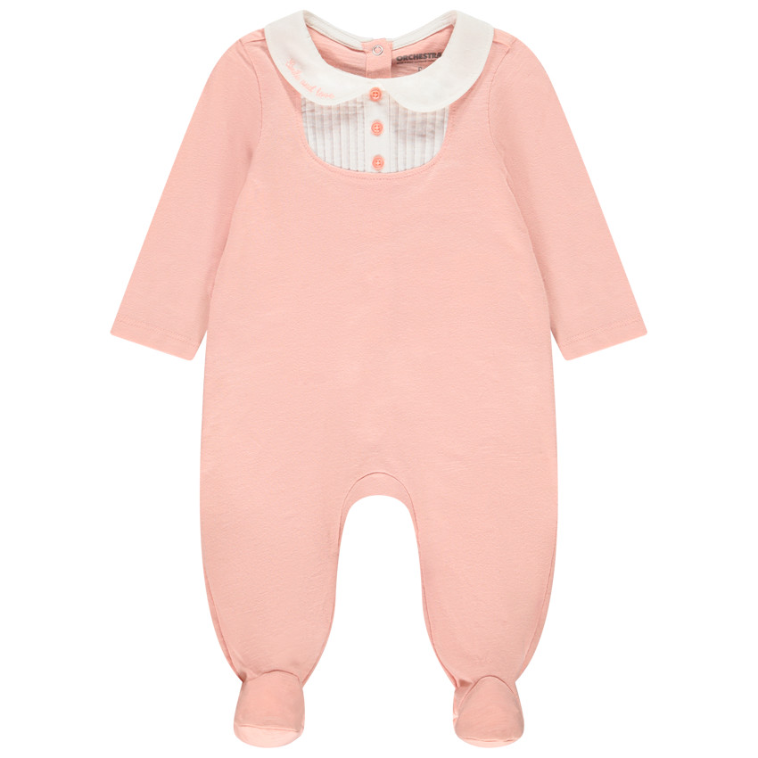 Dors-bien manches longues col Claudine en jersey pour bébé fille 