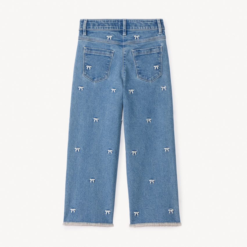 Baggy jeans met geborduurde strikjes voor meisjes 