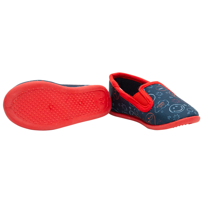 Lage pantoffels met Smiley-print "all-over" 