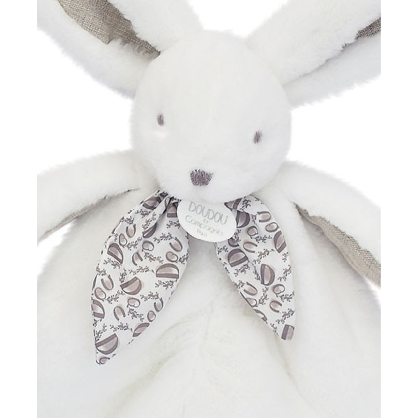 Doudou Lapin plat 29cm Blanc 