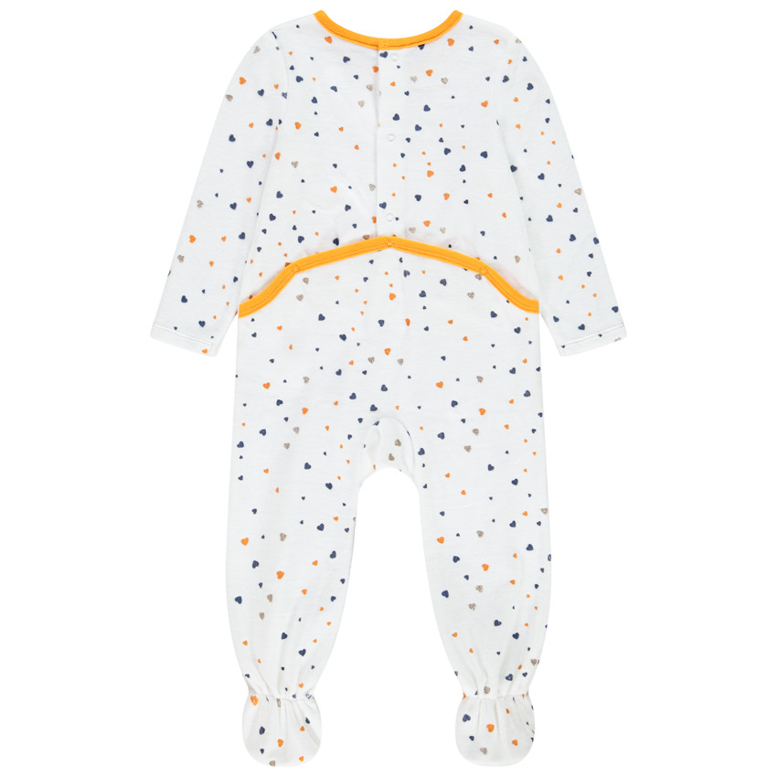 Set van 2 fluwelen onesies met hartjes voor babymeisjes. 