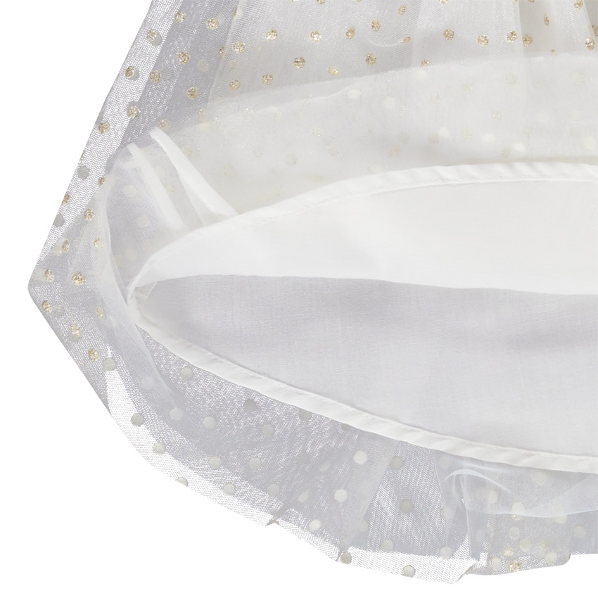 Jupe de cérémonie en tulle imprimé pois pour fille 