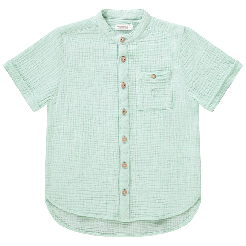 Chemise manches courtes en gaze de coton pour garçon 