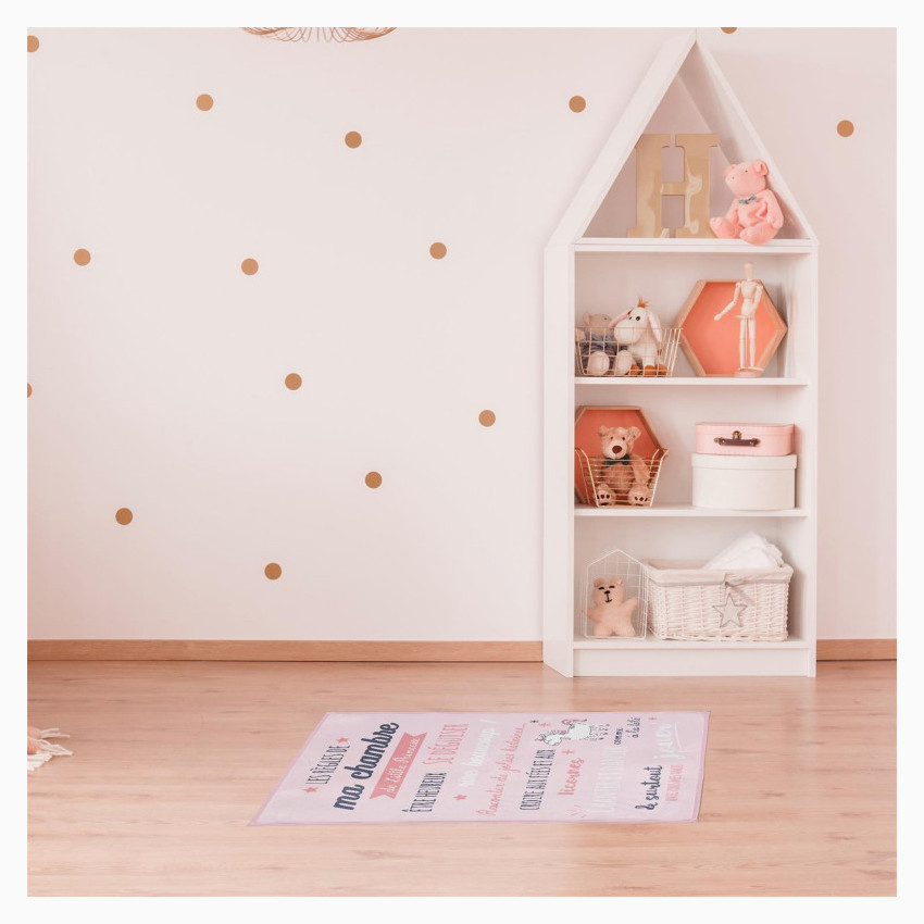 Tapis règles de la chambre 60 x 90 cm - Rose 