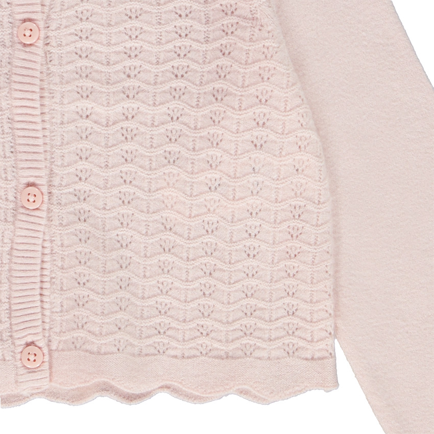 Gilet court en tricot ajouré pour fille 
