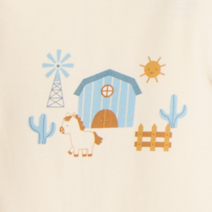 Ensemble 3 pièces motif cheval pour bébé garçon 