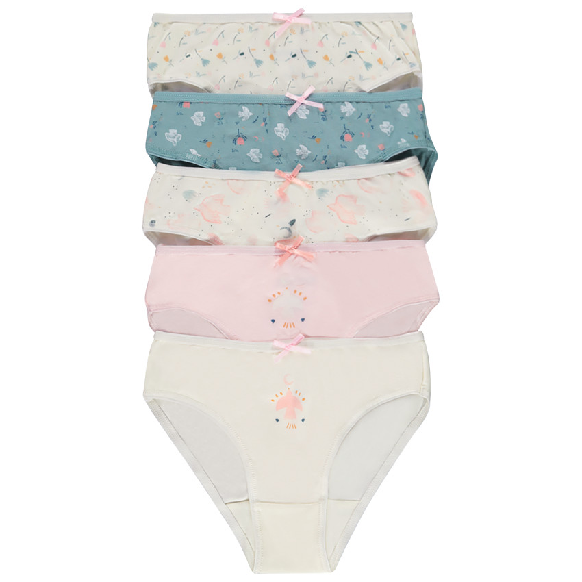 Lot de 5 culottes fantaisie en jersey pour fille 