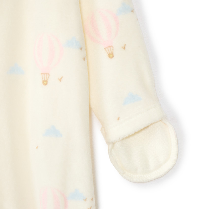 Pyjama in fluweel met luchtballonnen voor premature baby meisjes 