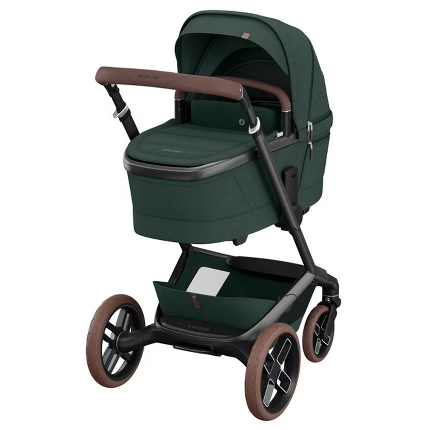Kinderwagen Fame + Draagmand Twillic Green/Brown Leather 