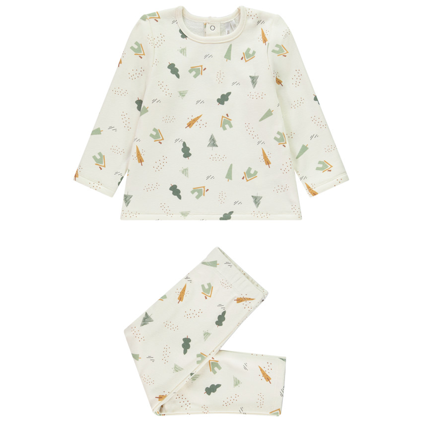 Set van 2-delige pyjama in fluweel met fantasieprint voor baby jongen 