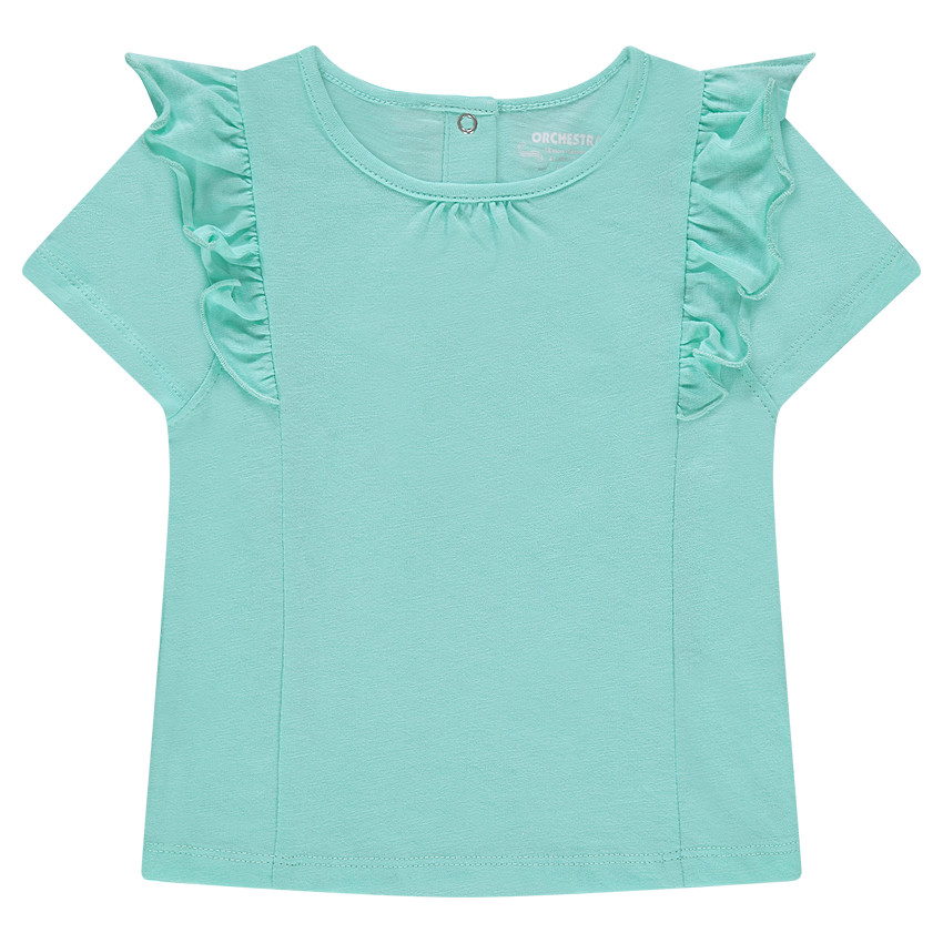 Tee-shirt manches courtes en jersey avec volants 