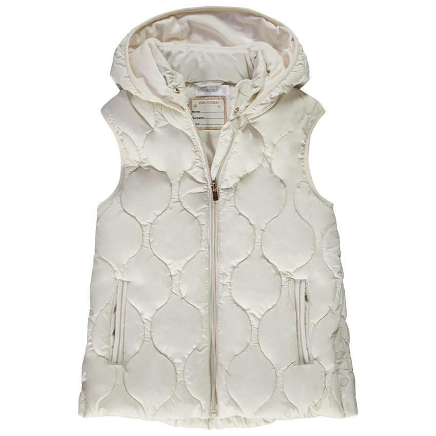 Doudoune longue sans manches à capuche pour fille 