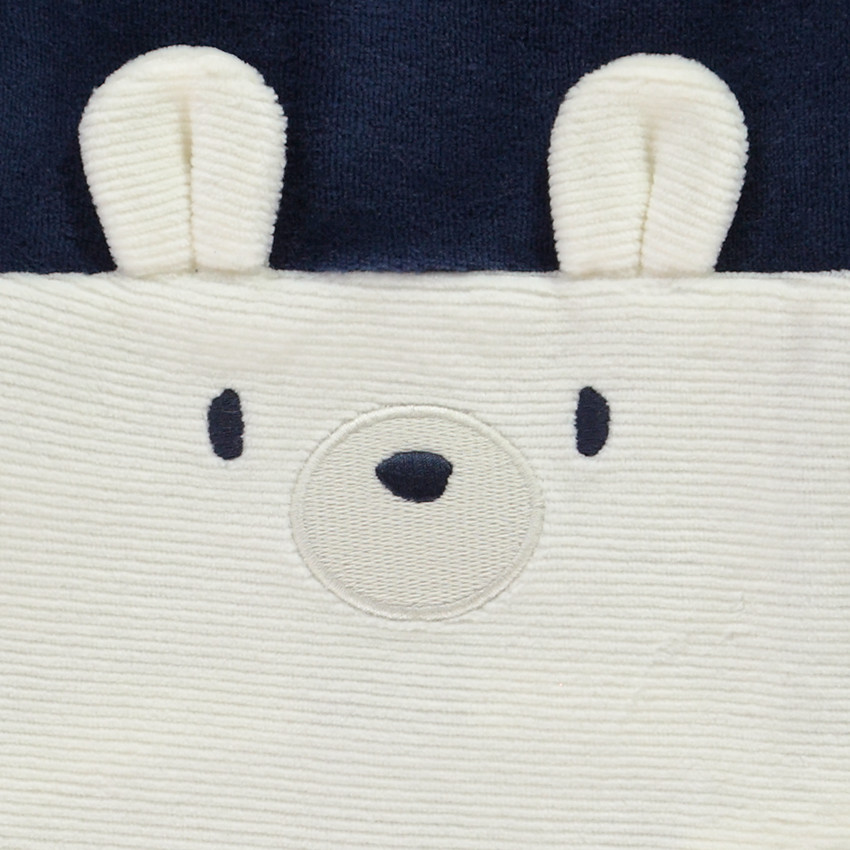 Pyjama met beer in fantasie fluweel voor baby 