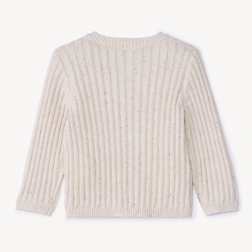Geribbelde gebreide vest met neps voor baby's 
