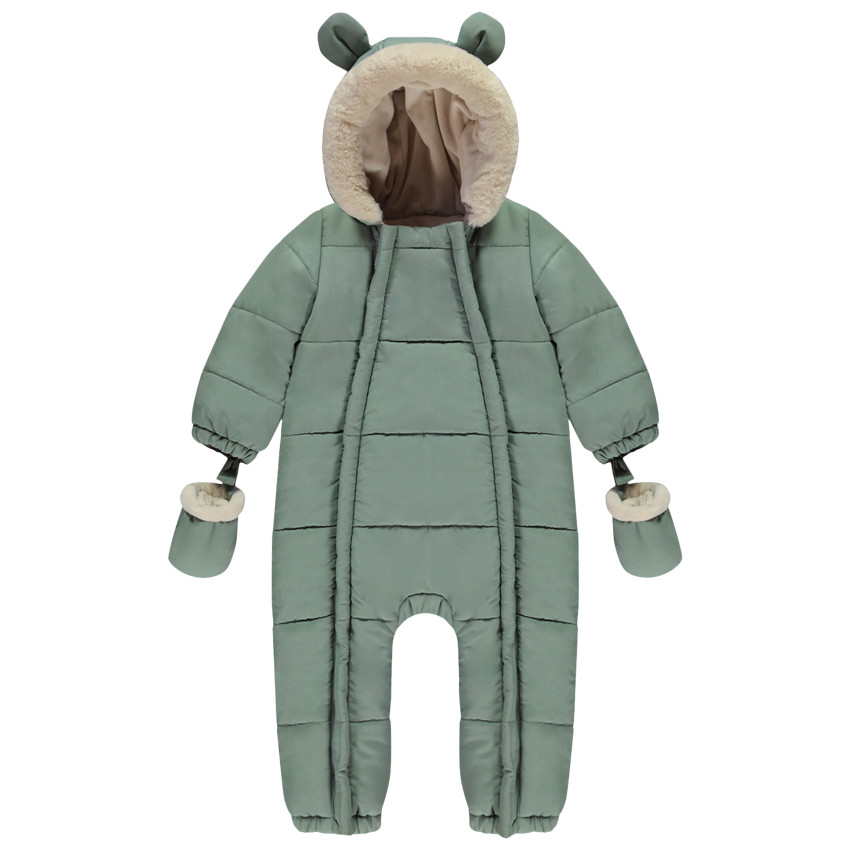 Combi-pilote imperméable ourson pour bébé avec finitions différentes selon l'âge 