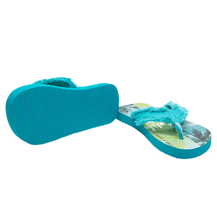 Tongs avec bride en toile et imprimé tropical pour garçon 