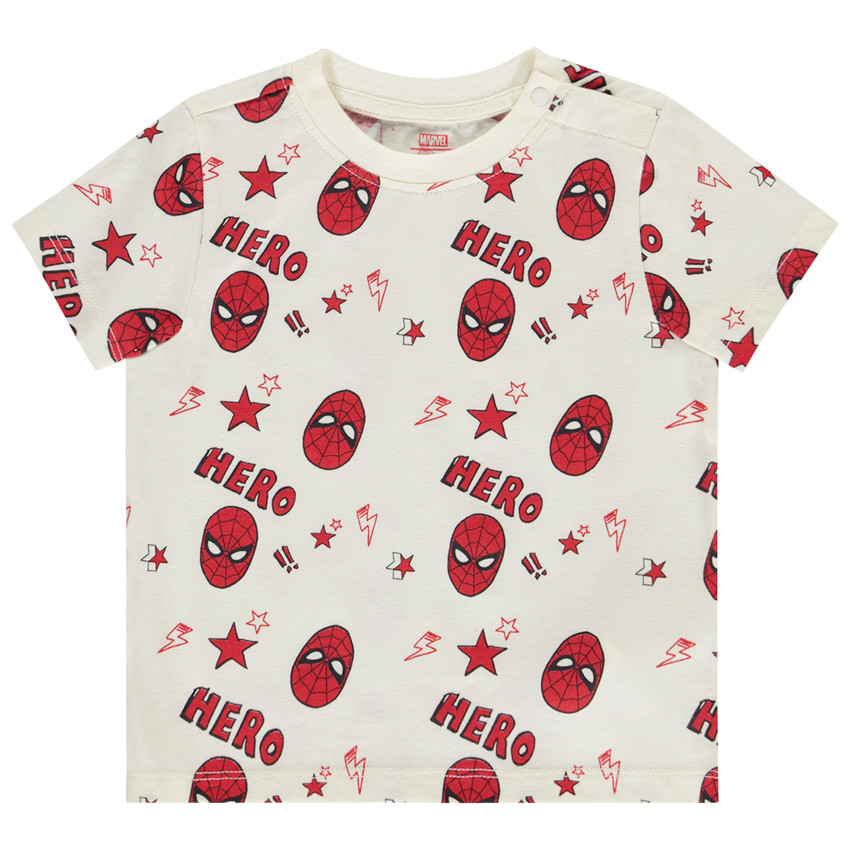 T-shirt met korte mouwen bedrukt met Spider-Man Marvel voor jongen 