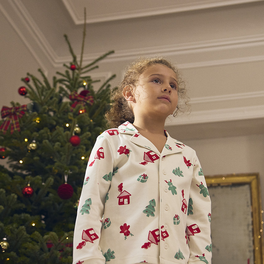 Set van 2 stukken pyjama met fantasieprint voor jongens met kerstmotief 