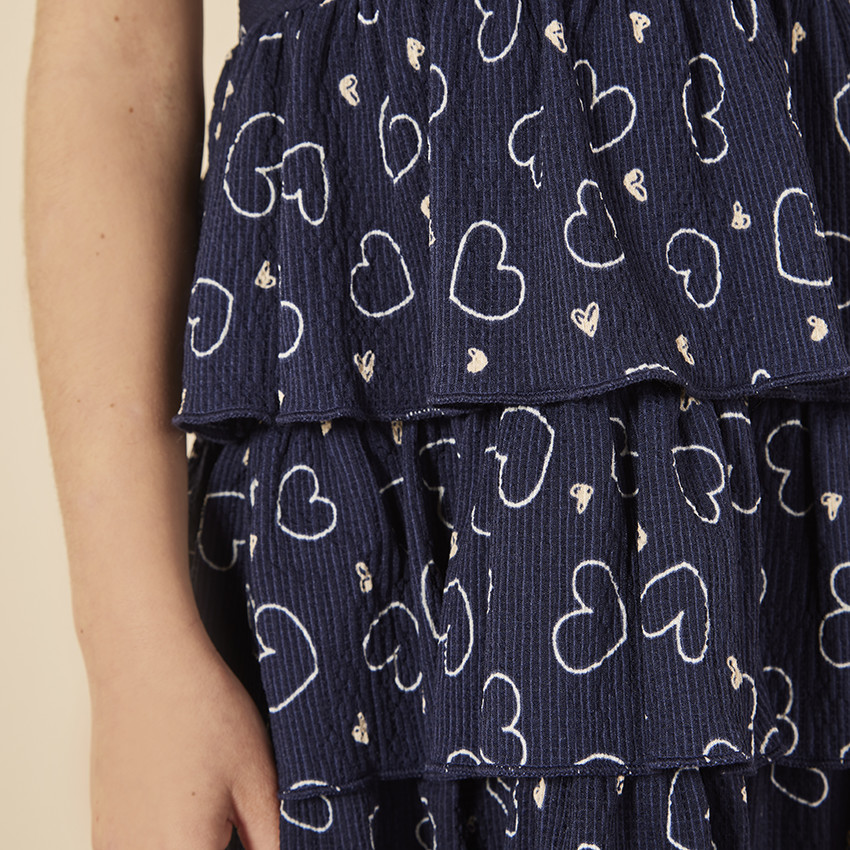 Robe sans manches imprimée et volantée à dos croisé pour fille 