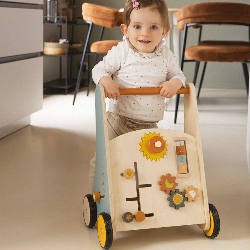 Loopwagen multi-aktiviteiten in hout - Multicolor 