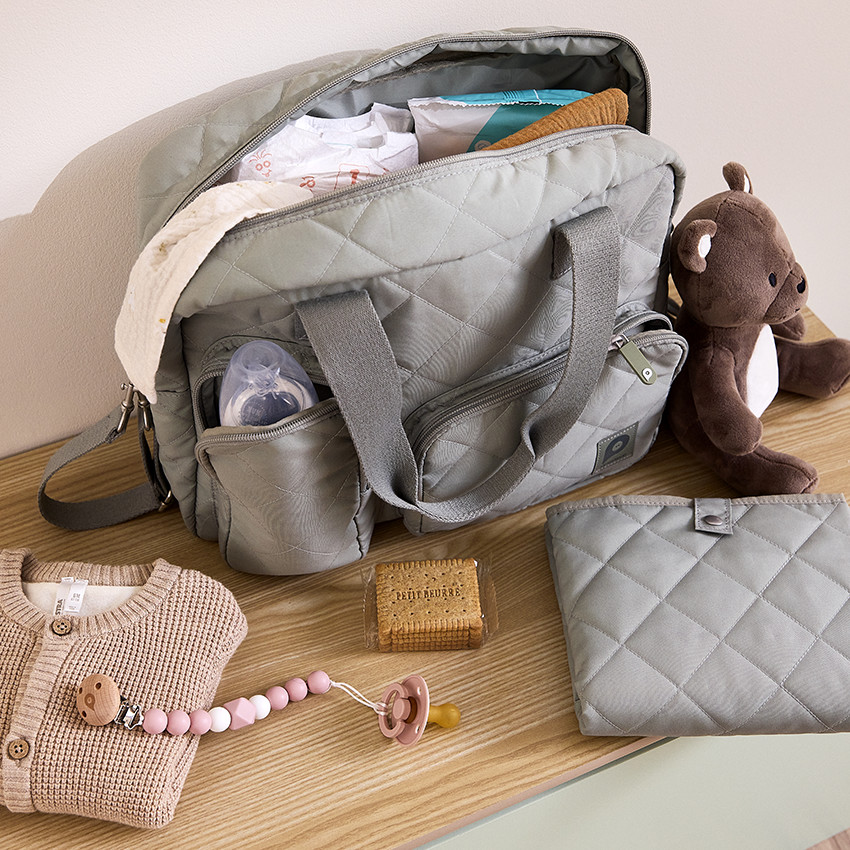 Sac à langer avec tapis matelassé Stockholm vert 
