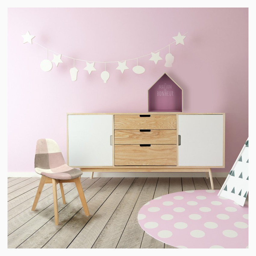 Chaise patchwork Leonie - Rose 