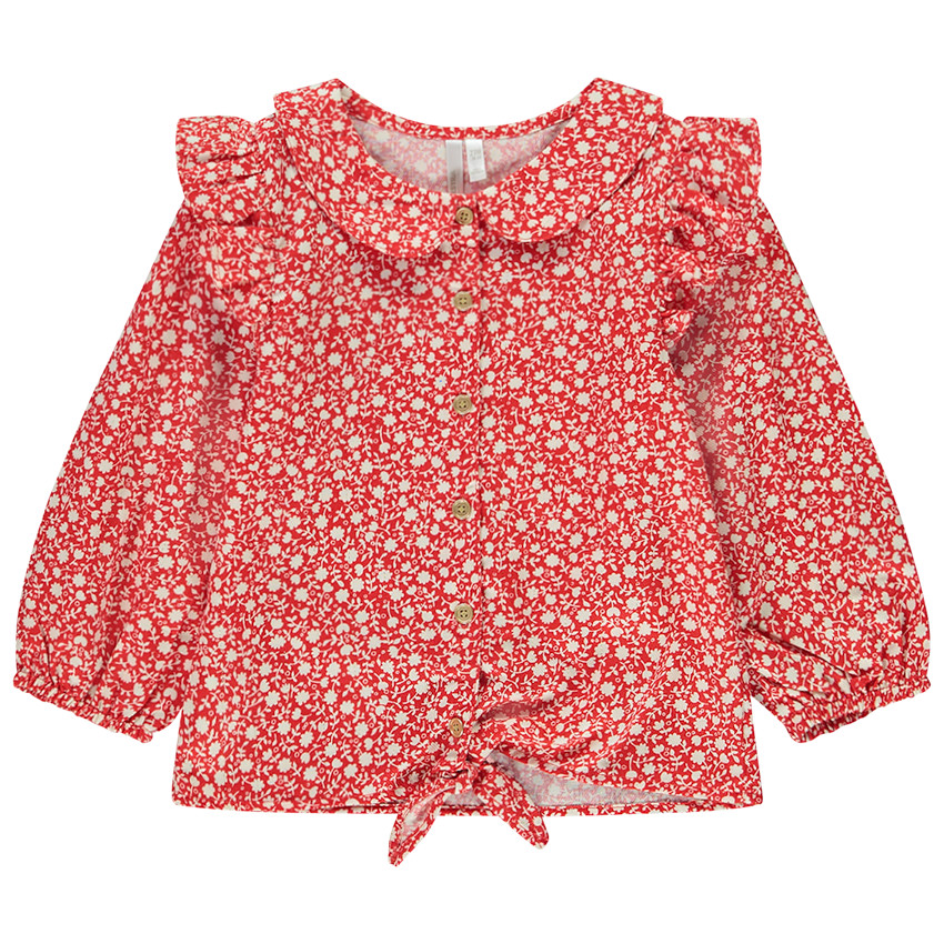 Tunique manches longues imprimé fleuri pour bébé fille 