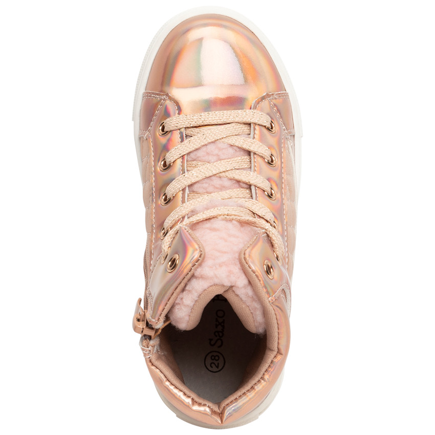 Bottillons iridescents à lacets et zip pour fille 