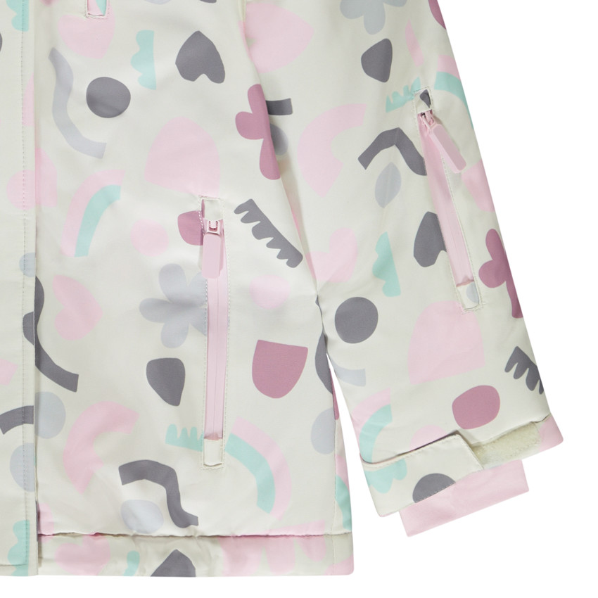 Blouson de ski en toile déperlante avec imprimé arty pour fille 