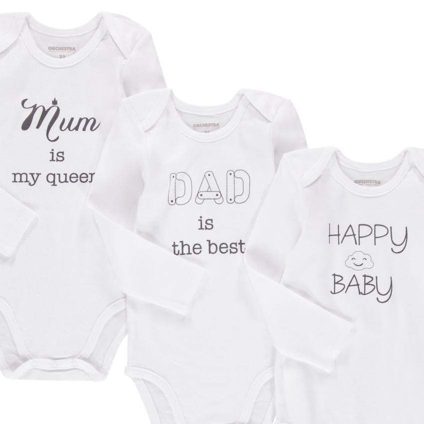 Lot de 7 bodies manches longues printés pour bébé 