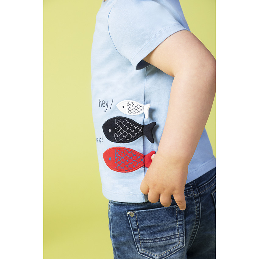 Bermuda in jeans met used effect voor baby jongen 