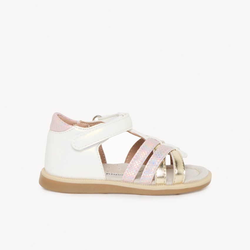Sandales velcro à brides croisées fantaisie pour bébé fille 