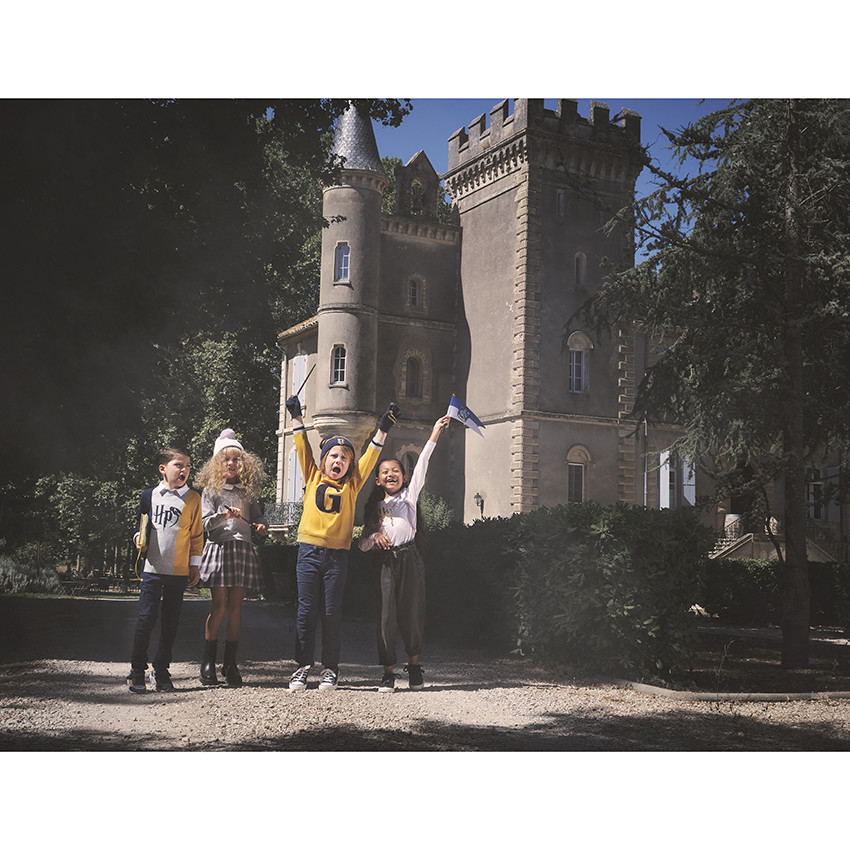 Handschoenen in contrasterend gestreept tricot, voor jongens. 