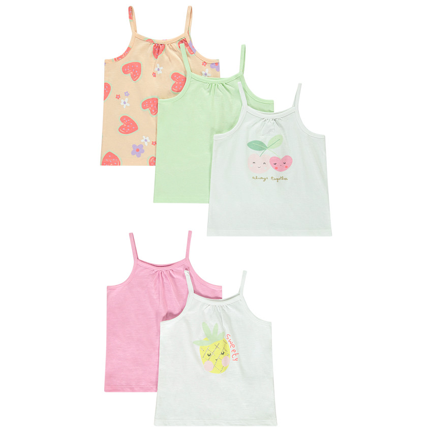 Lot de 5 débardeurs fantaisies pour bébé fille  