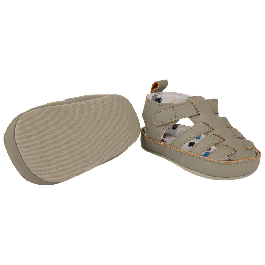 Sandales fermées à scratch et doublure imprimée pour bébé garçon 