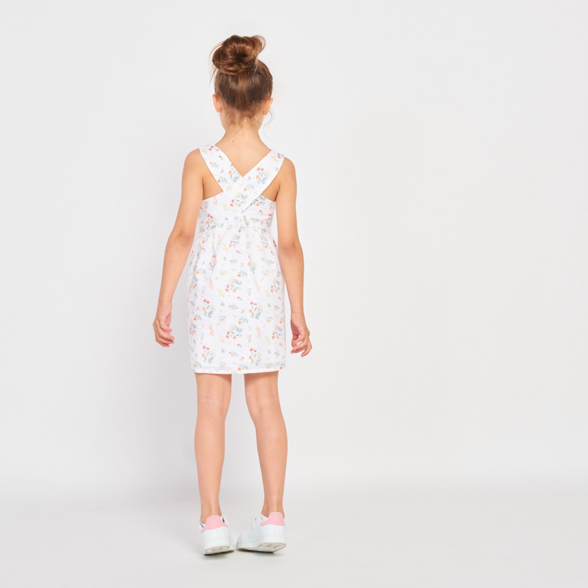Robe sans manches en broderie anglaise fleurie pour fille 