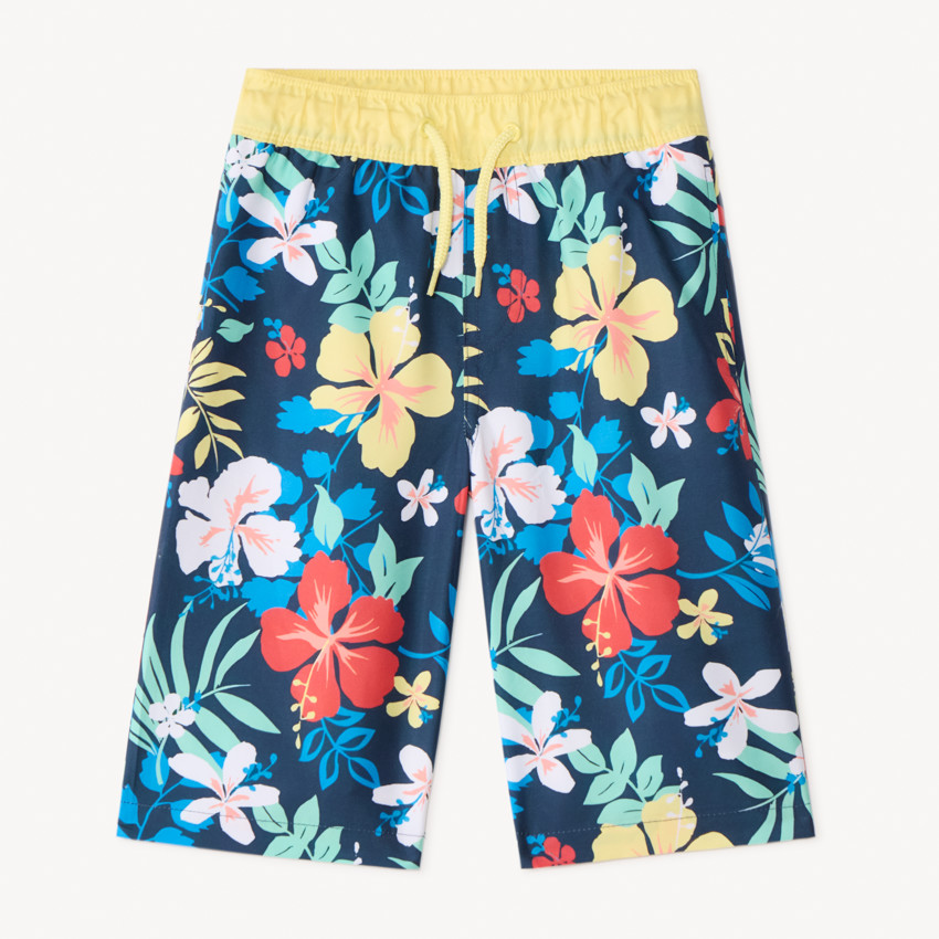 Langere zwemshort met bloemenprint jongens 